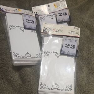 His & Hers Elegant White Table Cards